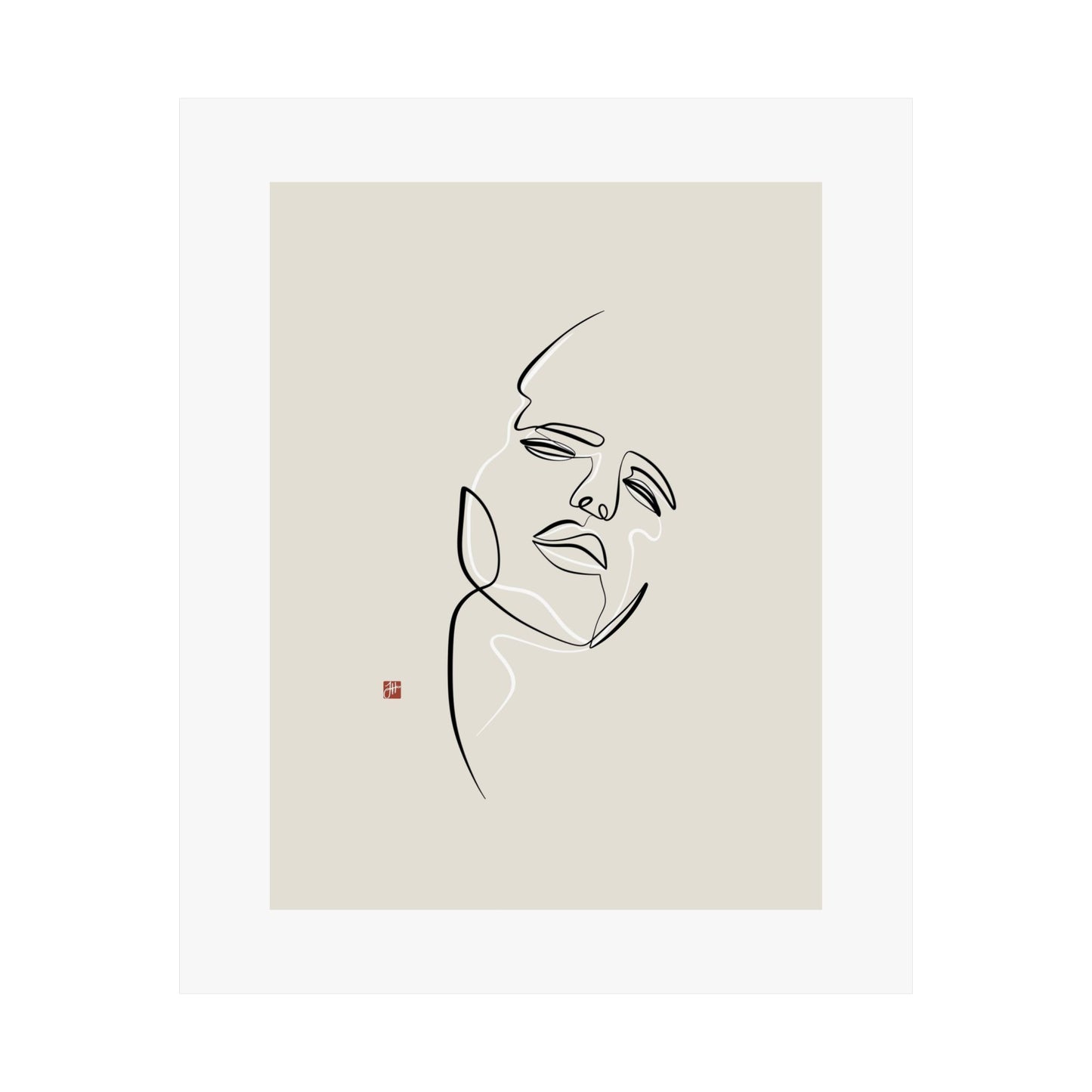 Unframed Minimalist Line Art - The Man