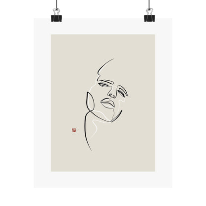 Unframed Minimalist Line Art - The Man