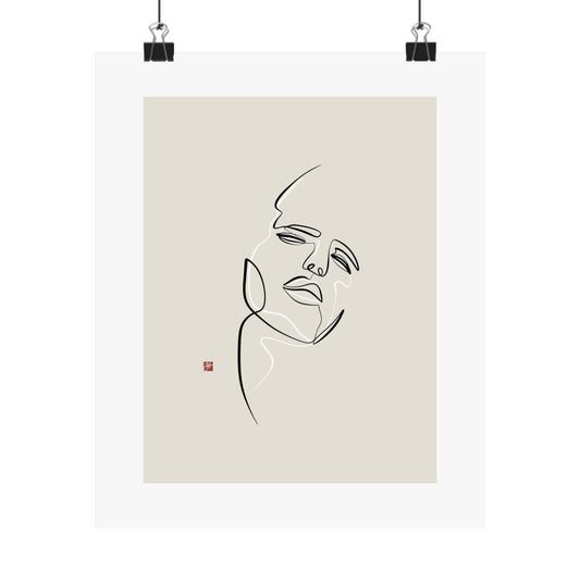 Unframed Minimalist Line Art - The Man