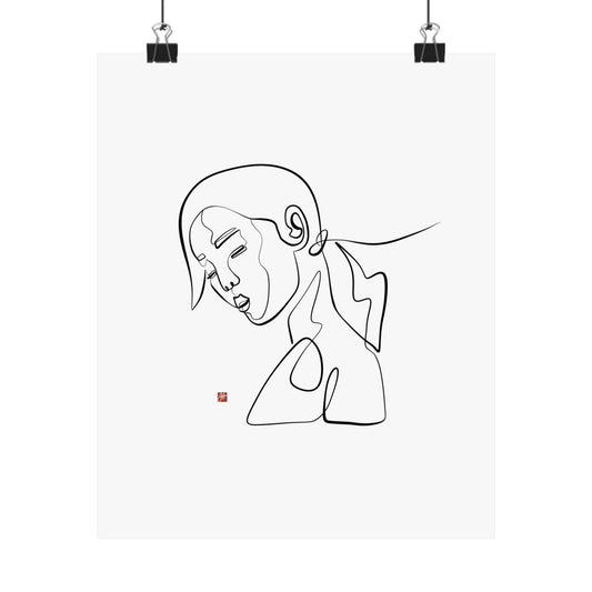 Unframed Minimalist Line Art - The Lady