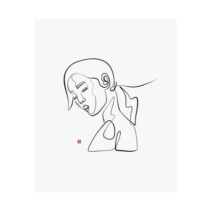 Unframed Minimalist Line Art - The Lady