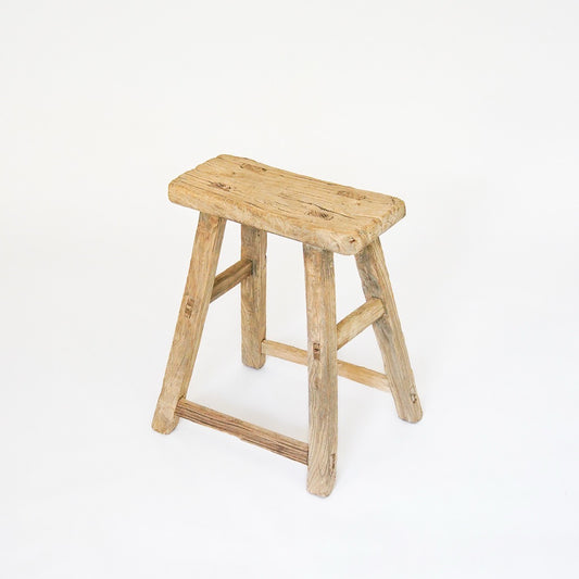 Rustic Rectangular Elm Stool